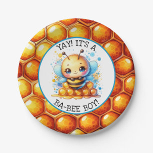 Honey bee themed Boy's Baby Shower  Paper Plate