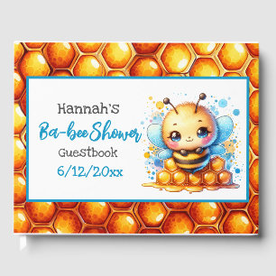 Honey bee themed Boy's Baby Shower Welcome Guest Book