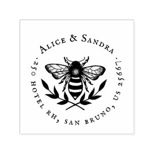 Honey Bee   Vintage Family Name &  Self-inking Sta Self-inking Stamp