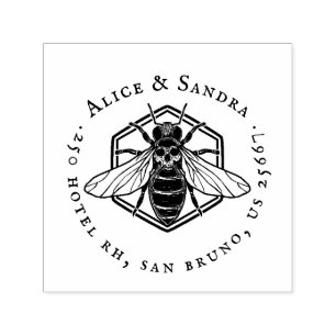 Honey Bee   Vintage Family Name &  Self-inking Sta Stamp