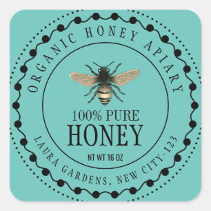 Honey Bee Vintage Jar Minimal Paper Product Label