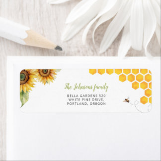 Honey Bee Watercolor Baby shower Adresse de retour