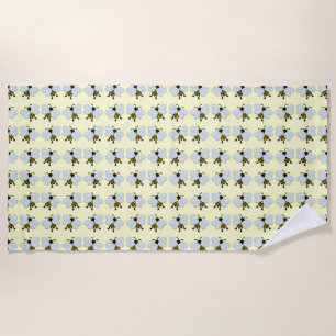 Honey Bee Watercolor Beach Towel