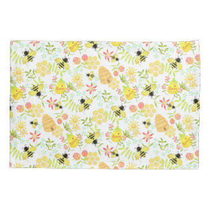 Honey Bee White Pillowcase