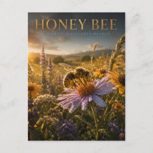 Honey Bee Wildflower Meadow ANIMALS Postcard