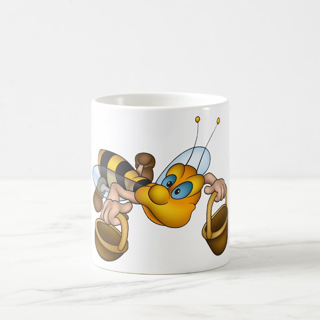 Honey Bee with Baskets Fun Busy Bee Illustration  Coffee Mug (Creator Uploaded)