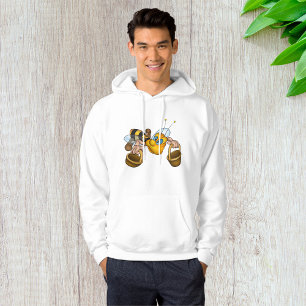 Honey Bee with Baskets Fun Busy Bee Illustration  Hoodie