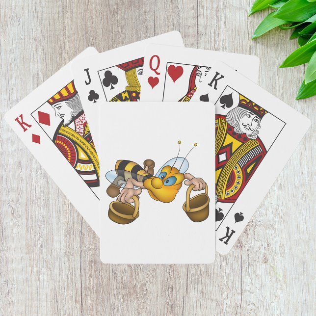Honey Bee with Baskets Fun Busy Bee Illustration  Playing Cards (Creator Uploaded)