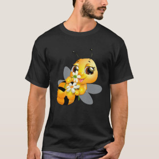 Honey Bee with Daisy Girls & Women s T-Shirt
