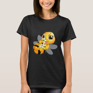 Honey Bee with Daisy Girls & Women s T-Shirt