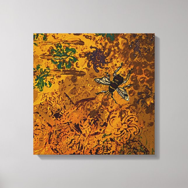 Honey Bee Wrapped Canvas Print (Front)