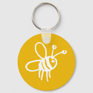 Honey bee yellow keychain
