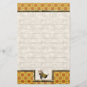 Honey Bee Yellow Lined Stationery