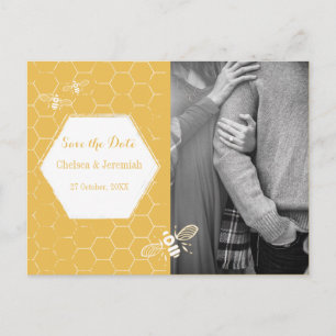 Honey Bee Yellow Photo Enregistrer la date Carte p