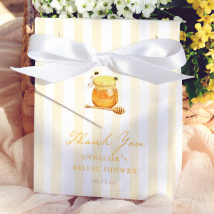 Honey Bee Yellow Stripes Bridal Shower Thank You Favor Box