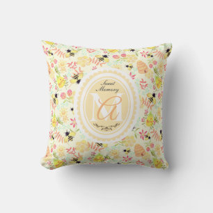 Honey Bee Yellow Throw Pillow