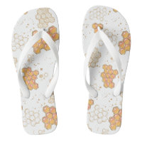 Honey Beecomb Abstract print flip flops