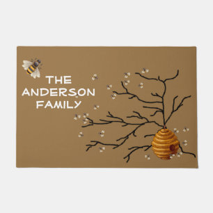 Honey Bees and Hive, Custom Doormat