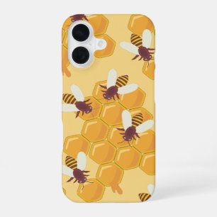 Honey Bees and Honeycomb Design iPhone 16 Case