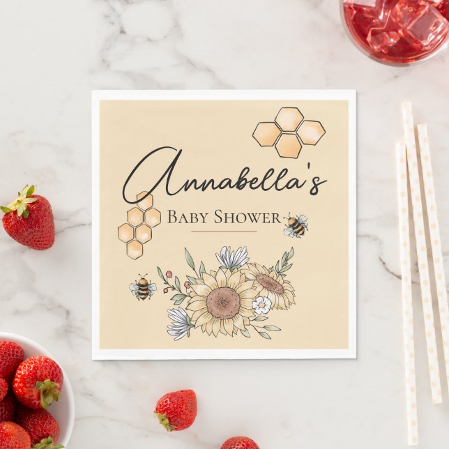 Honey Bees and Sunflowers Napkin (Insitu)