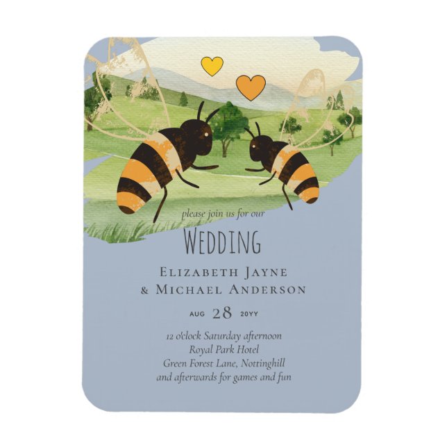 Honey Bees Beek keepers Wedding Magnet (Vertical)