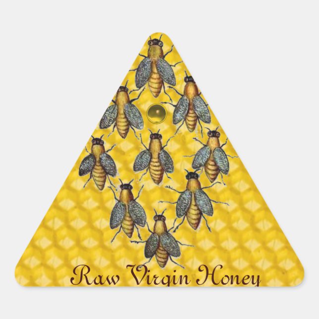 HONEY BEES / BEEKEEPER BEEKEEPING TRIANGLE TRIANGLE STICKER (Front)
