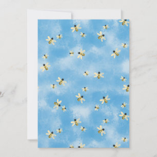 Honey Bees & Blue Skies Blank Wedding Invitation
