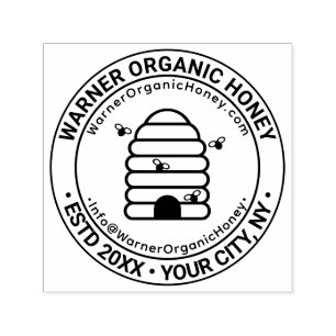 Honey Bees Business Name Location URL Email #2 Self-inking Stamp