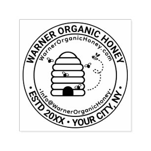 Honey Bees Business Name Location URL Email #2B Self-inking Stamp