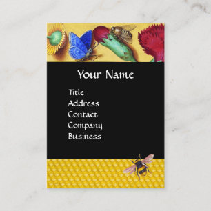 HONEY BEES,BUTTERFLY, SPRING FLOWERS BEEKEEPER BUSINESS CARD