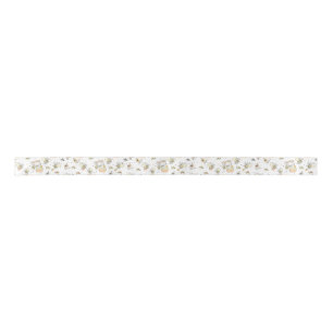 Honey Bees, Fairy & Baby Bees In Seamless Pattern Satin Ribbon