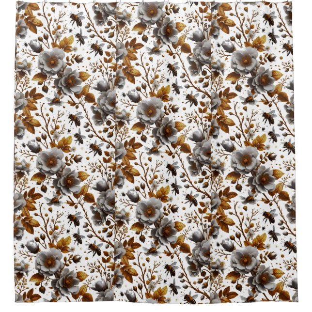 honey bees  florals and leaves pattern doodle art (Front)