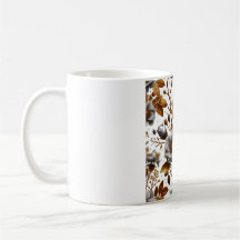 honey bees  florals and leaves pattern doodle art