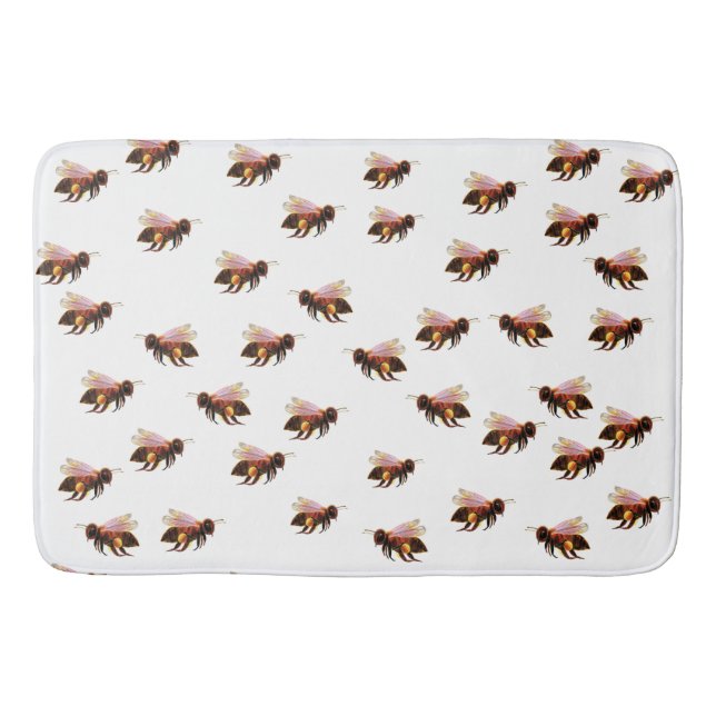 Honey Bees Flying  Bath Mat (Front)