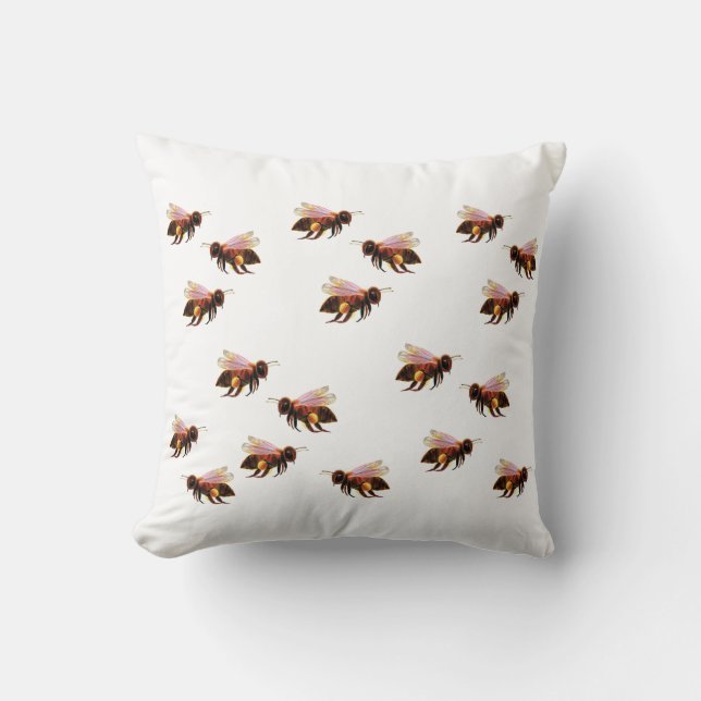 Honey Bees Flying   Throw Pillow (Front)