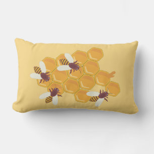 Honey Bees & Honey Lumbar Pillow