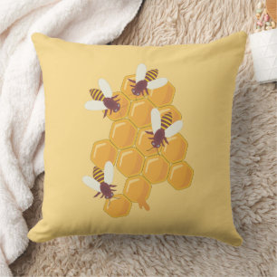 Honey Bees & Honey Throw Pillow