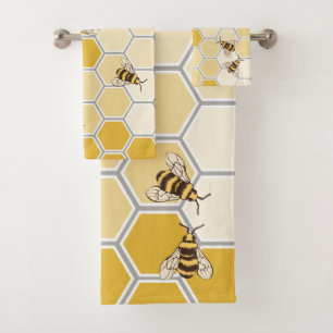 Honey Bees & Honeycomb Bath Towel Set