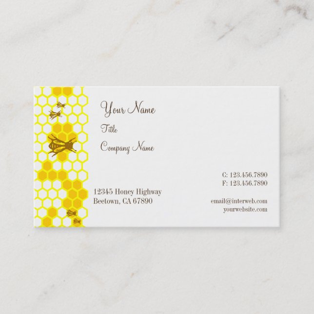 Honey Bees Honeycomb Custom Business Cards (Front)