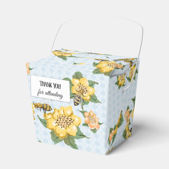 Honey Bees Honeycomb Shower Favor Box (Front Side)