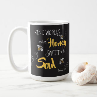 Honey Bees Kind Words Like Honey Modern Coffee Mug