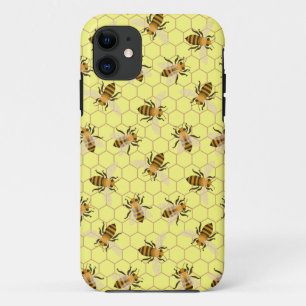 Honey Bees, Save the bees, Bees pattern iPhone 11 Case