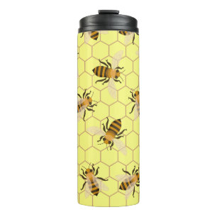 Honey bees, Save the bees, Bees pattern Thermal Tumbler