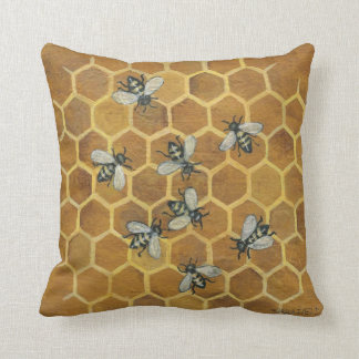 Honey Bees Throw Pillow