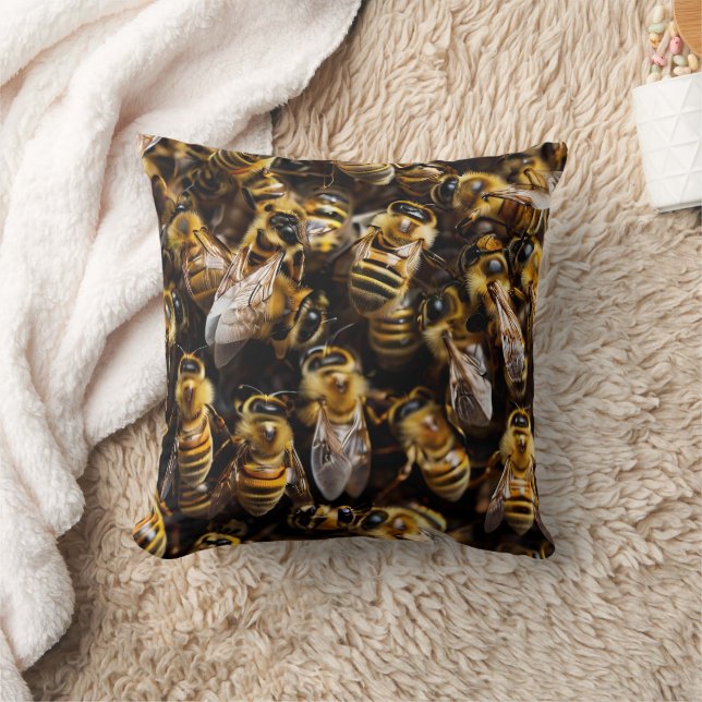 Honey Bees Throw Pillow (Blanket)