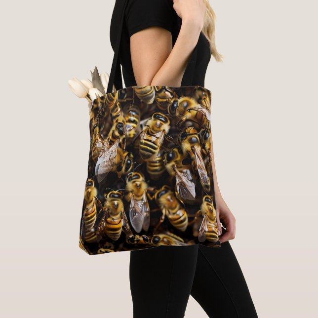 Honey Bees Tote Bag (Close Up)
