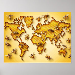 Honey Bees Wall Art Mondial Poster