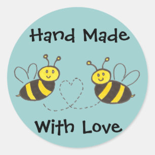 Honey Bees with Heart Classic Round Sticker