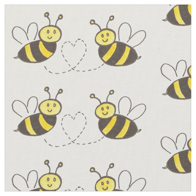 Honey Bees with Heart Fabric (Close Up)