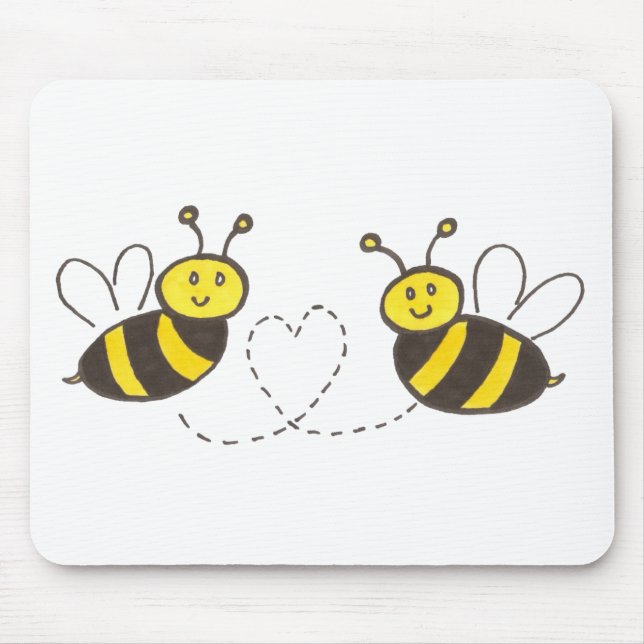 Honey Bees with Heart Mouse Pad (Front)